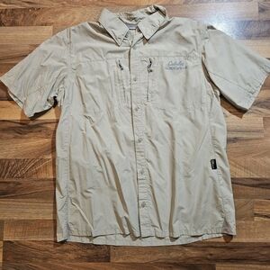 Cabela's Guidewear Men's XL Beige Button Vented Nylon Shirt